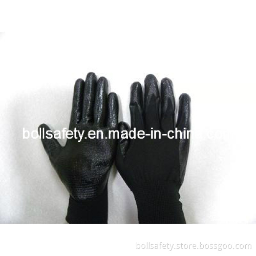 13 Gauge Nylon Black Nitrile Palm Coated Glove (BLG6007)